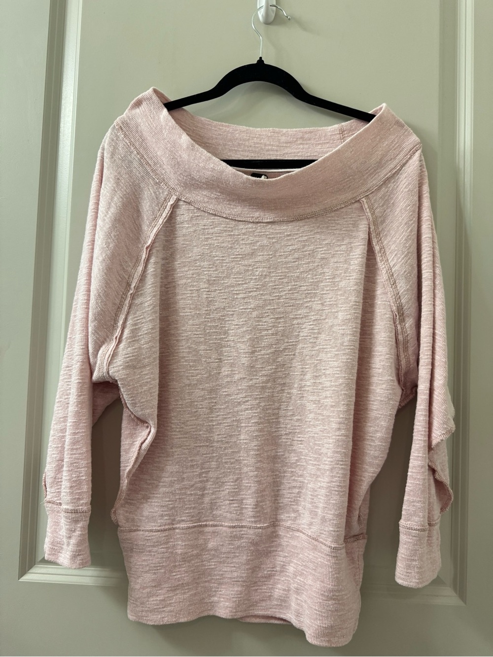 We The Free People Palisades Top XS Off Shoulder Boat Neck Rose Pink OB658333